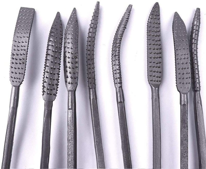 Kingzhuo Wood Files and Rasps 8 PCS 5.5 X 200mm Double Ended Riffelers Woodworking Carving Set - Image 3